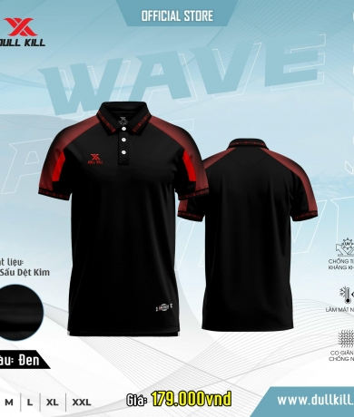 Áo thun Polo WAVE đen