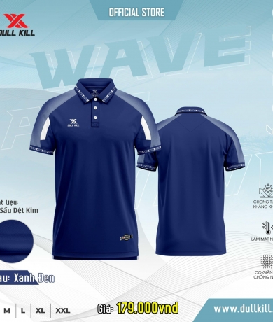 Áo thun Polo WAVE xanh đen